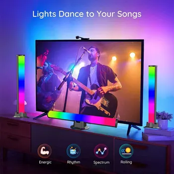 Pametan RGB simfonijski kontrolu zvuka led svjetiljka s glazbenim ritmom, soundbox s upravljanjem aplikacija za TV, računalne igre, dekor radne površine Slika