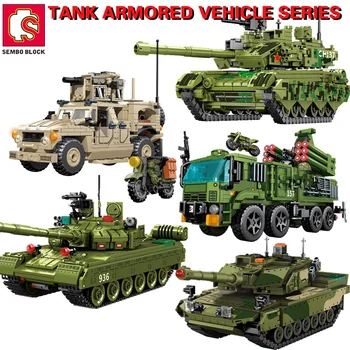Tenk serije SEMBO BLOCK Survival Warfare, vojni blokovi, kamion Drugog svjetskog rata, prikaz, odrasli, dijete poklon igračke za dječake i djevojčice Slika