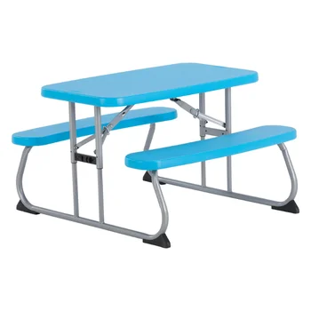 Dječji stol za piknik Lifetime, plavi 32,40x35,40x21,00 inča, ulica stol, garniturom za sjedenje, radni stol za učenje, vrtni namještaj Slika