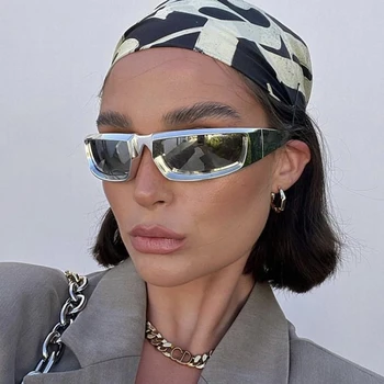 Novi dolazak, Pravokutni Sunčane Naočale za Žene, Muškarce, Berba Sunčane Naočale u stilu hip-Hop Punk, UV400, Trend Ženske naočale su unisex Slika