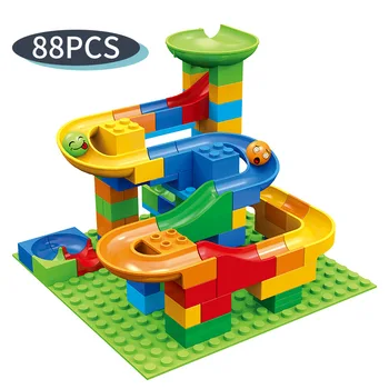 Baibai tobogan s velikim česticama, blok, montaža, uradi sam, model svijeta iz građevinskih blokova, dječje igračke-pjesme od građevinskih blokova Slika