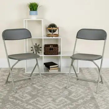 Plastični sklopivi stolac serije Hercules™ - Siva - Nosivost 6 650 funti Udoban stolac za obavljanje djelatnosti -Lagani sklopivi stolac Slika