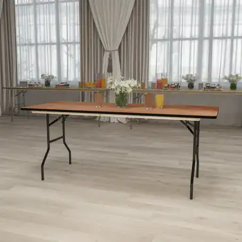 6-noga pravokutni drveni sklopivi mogućnost stol s transparentnim sudopera Slika