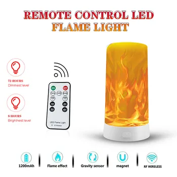 moonlux inteligentan daljinski upravljač noćno svjetlo prijenosni led lampe za USB punjiva magnet plamen noćno svjetlo Slika