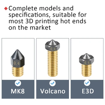 634A MK8//Mlaznice ekstruder Volcano otporna na visoke mlaznica za 3D pisača Slika