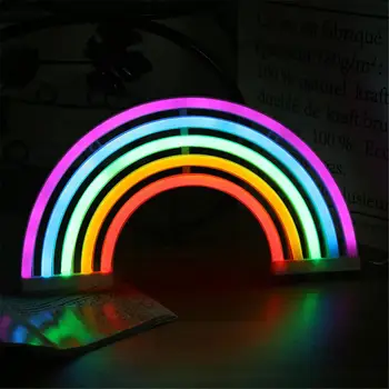 Rainbow neonski lampe, zidni dekor, noćno svjetlo, noćni ormarić za spavaće sobe, kreativna ukras, моделирующий noćna svjetiljka, festivalska dekor, lampa Slika