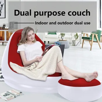 Napuhavanje, kauč, kauč-torba, živo stolica za odmor sa скамеечкой za noge, fotelja za odmor na otvorenom, jastuk za spavanje Slika