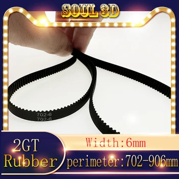 2GT Gumeni Ring-Sinkroni Pojas Širine 6 mm Opseg Remena 702-906 mm Korak zuba GT2 2 mm Pribor Za 3D pisača Zatvoreni Remen 2 M Slika