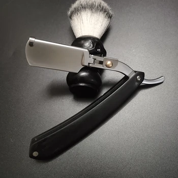 2 vrste boja nož s drvenom drškom za brijanje, profesionalni frizer aparat za brijanje, britva za obrve, muško zamjenski nož, britva za brijanje za muškarce Slika