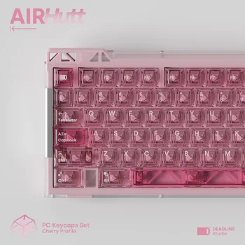 131 Tipka Cheery Profile Keycap AirHutt Pink PC Transparentno Skup Klavijature, Kapica Prekidača za Mehaničke Tipkovnice 60 65 75 Skup Klavijature Caps Poklon Slika