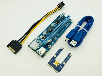 Mini PCIe (PCI-E karticu PCI Express Riser Card na Удлинителю PCIE 16X SATA na 6Pin IDE Molex Kabel za Napajanje za Майнинга BTC ETH Litecoin Miner Slika