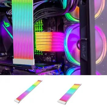 RGB produžni kabel, rasvjeta trake, fluorescentni prsluk, višenamjenski, 24PIN, 8PINx3, silikon meko svjetlo, ukras za stolno računalo Slika
