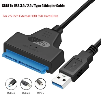 Kabel adapter SATA NA USB 3,0/2,0 / Type C Sa brzinom do 6 Gb/s Za 2,5-inčni Vanjski tvrdi disk HDD SSD 22-Pinski Adapter za Sata III Kabel Slika