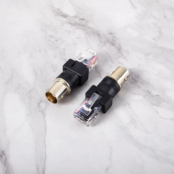 Crni konektor BNC Konektor-utičnica za штекеру RJ45 rf adapter koaksijalni kabel RJ45 na rf adapter 1PC Slika