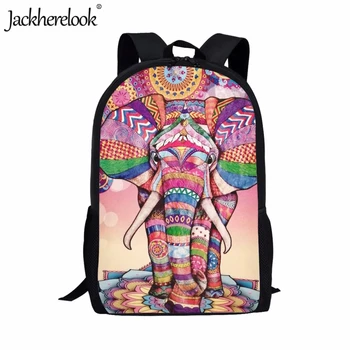 Jackherelook Funky art školska torba s polinezijski slona za mlade, ruksak za putovanja, praktična torba za knjige za učenike srednjih škola Slika