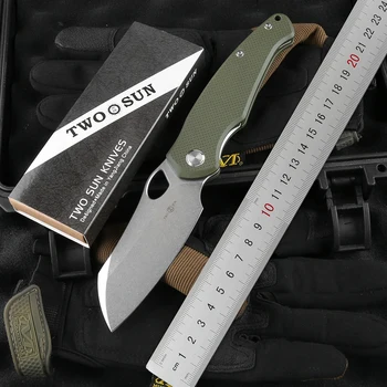 DVA SUNCA TS421 D2 Pile s шарикоподшипником, taktički nož na sklapanje, ručka G10, planinarske džepni noževi, alati za opstanak na otvorenom EDC Slika
