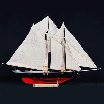 1:87 Benjamin Klasičan drveni jedriličarska brod Ručni natječaj Model skupštine Komplet Nakita DIY igračke Slika