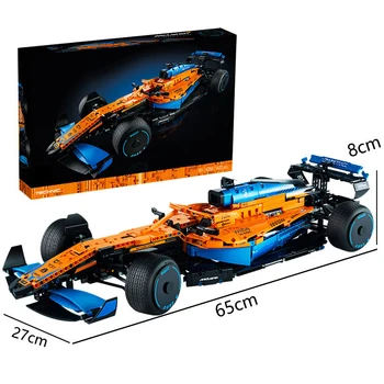 NOVI Tehnički s pozadinskim osvjetljenjem 42141 trkaći automobil McLarens Formula 1, model F1 automobil, komplet za montažu, igračke za djecu, poklon za rođendan Slika