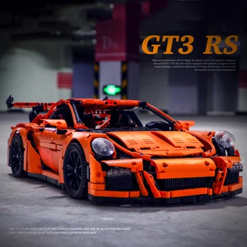 MOC Tehnolog 911 Narančasti model superautomobila, kompatibilne s 42056 gradivni blokovi GT3 RS, prikupljene od strane skupine građevnih blokova Slika