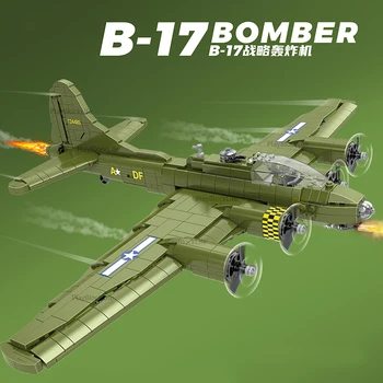 Vojni serija WW2 SAD-B17, zbirka strateških bombardera dugog dometa, blokovi, cigle, igračke, pokloni Slika