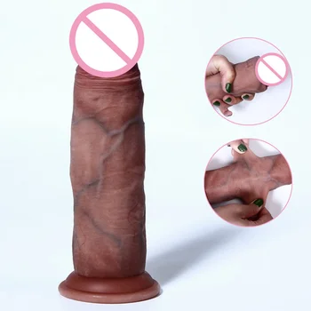 Veliki dildo Pomični koža Realno utikač za penis dildo za penis za ogromnih silikonskih ženskih, ogromne silikonske seks-igračke za odrasle u gay Slika