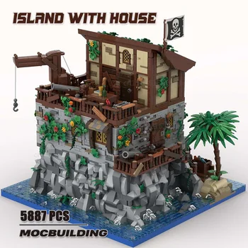 Movie Moc Gradivni blokovi Otok s tehnologijom House Cigle setovi modeli za montažu u svojim rukama kreativnog zbirka igračaka dar za djecu Slika