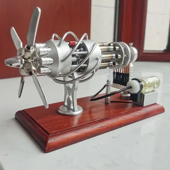 16 Цилиндровая model Stirling motora kurziv staklo Kit modela motora s vrućim cilindra Građa motora Zagonetka znanost poklon igračka Slika
