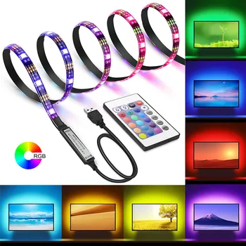 USB RGB led žarulja dc 5 U Fleksibilna led traka Traka za tv svjetla desktop kabineta SMD 2835 led traka led Slika