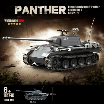 Svjetski rat Panzerkampfwagen V Panther Ausfuehrung G Tenk Vojni Model je Gradbeni Blok WW2 Njemačka Vojska Keramička Figurica Igračka Slika