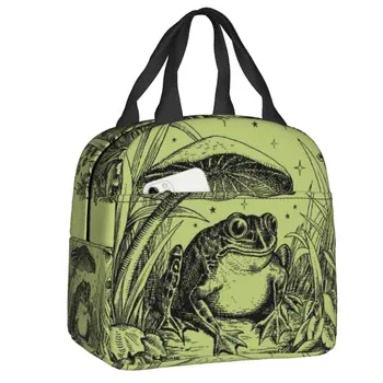 Slatka torbe za ланча s термоизолированными gljivama-žabe, ženske prijenosni spremnici za ланча, za kampiranje, putovanja, višefunkcijska kutija za jelo Slika