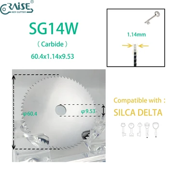 Fraise SILCA SG14W kompatibilan sa слесарным strojem SILCA DELTA za rezanje ključeva Slika