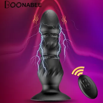 10 Brzina Masažu prostate Analni vibrator Stimulans analni čepovi USB Punjenje igračka za muškarce žene Bežični daljinski upravljač Anal lopta Slika