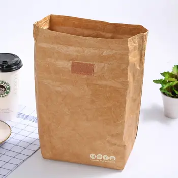 Torba za ланча velikog kapaciteta, izolaciona pakiranje, холщовая torba za ланча, torbe za jelo, vodootporna torba za ланча pakete iz kraft-papira Slika