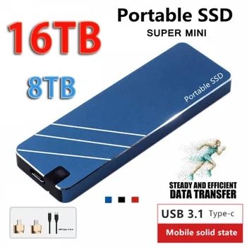 Brzi SSD 30 TB 16 TB 8 TB Prijenosni Vanjski Ssd Tvrdi diskovi i USB Sučelje 3.1 Type C Originalni Mobilni Hard diskove Slika
