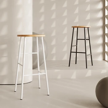 Bijeli uredski barske stolice, luksuzni dizajn toaletni stol, drveni visoke barske stolice, nordijsko garniturom za sjedenje Sgabelli Da Bar Cafe LK50BC Slika