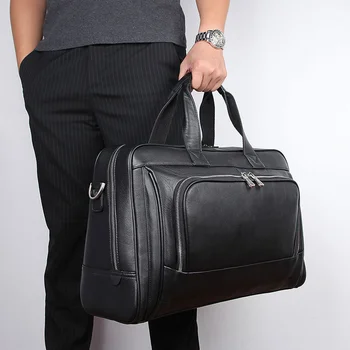 Muška putnu torbu od prave kože, velike poslovna torba za muškarce, uredski laptop, muški ovaj portfelj Slika