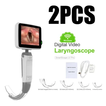 2 KOMADA Digitalni Видеоларингоскоп Bolnica Klinika 3,5 'LCD-kamera Visoke Rezolucije 4 Veličine Oštrice Pribor Za Zdravlje Oprema Slika