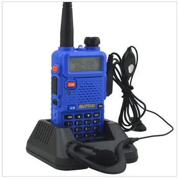 Plavo двухдиапазонное radio baofeng 5R UV-5R voki toki s dvostrukim zaslonom 136-174/400-520 Mhz dvosmjerni radio s besplatnim slušalice BF-UV5R Slika