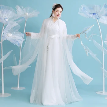Bijelu haljinu Hanfu u kineskom stilu, elegantan ženski kostim drevne princeza, orijentalni klasicni setove slatke vile, kostim princeze za ples Slika
